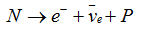 Neutrons decay into an electron, proton and a neutrino.